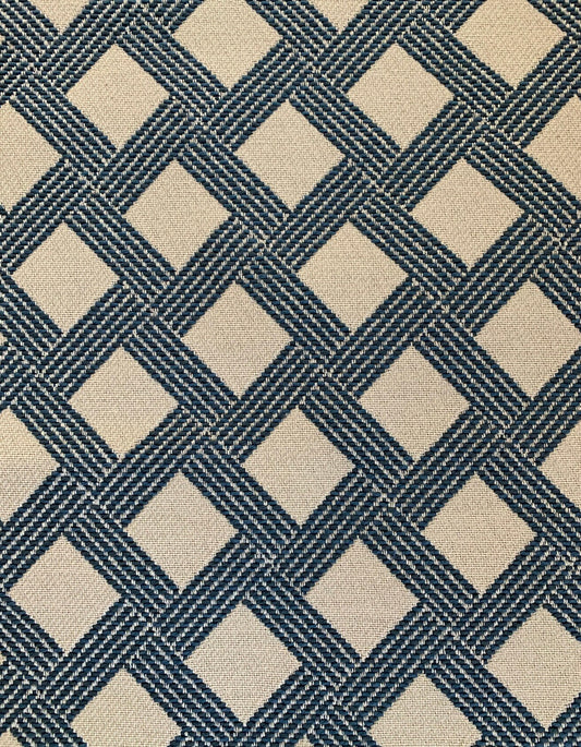 Upholstery Fabric Dark Blue/Ivory, Total Yardage 3 yards